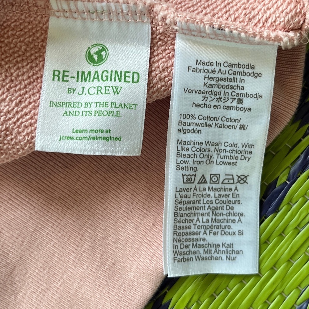J Crew Pink 100% Cotton Crewneck Sweatshirt Size XL - Picture 7 of 10